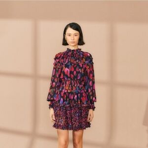 Farm Rio Vibrant Multicolor Long Sleeve Dress